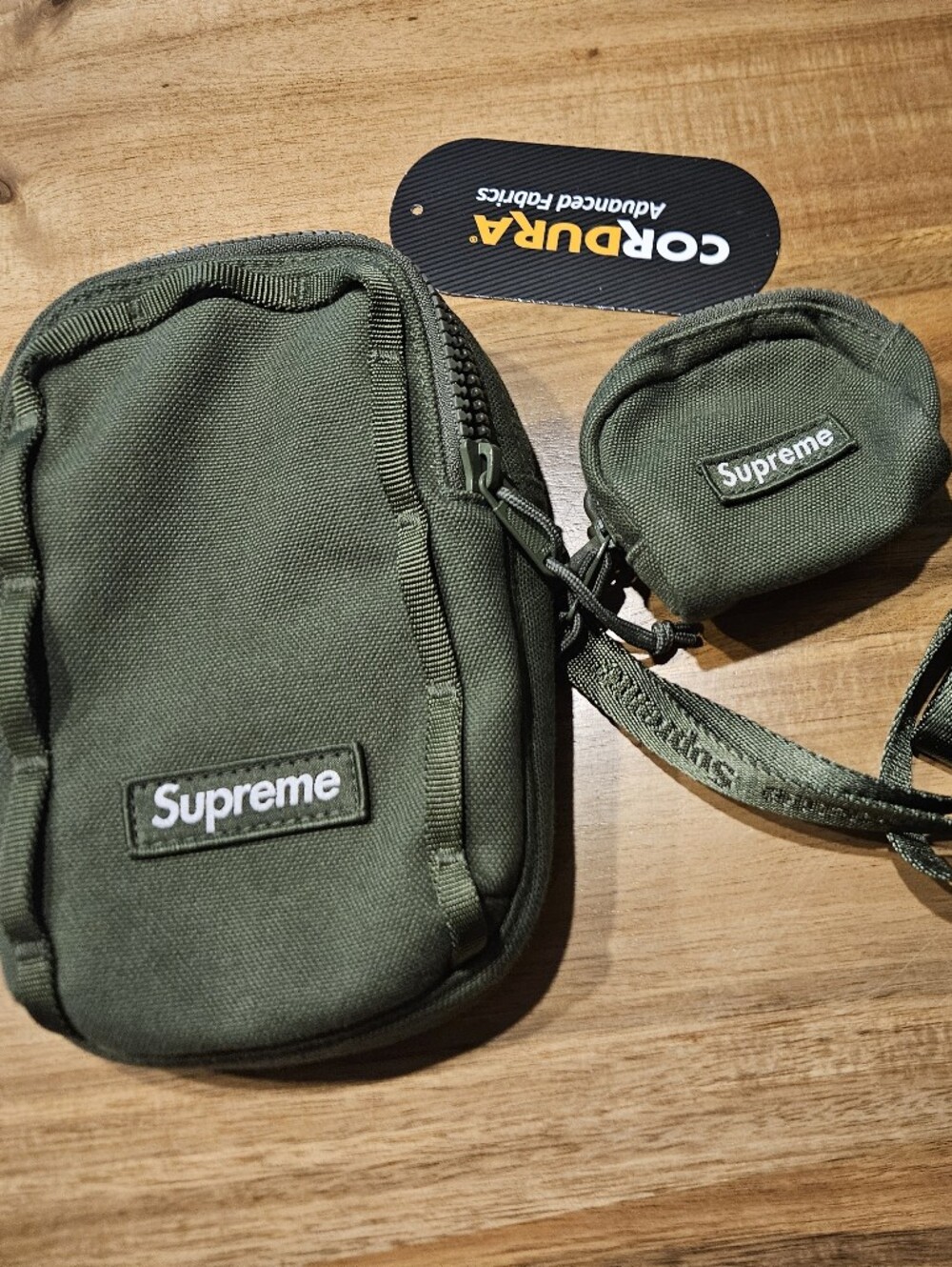 Supreme Olive Green Cordura Shoulder Pouch
